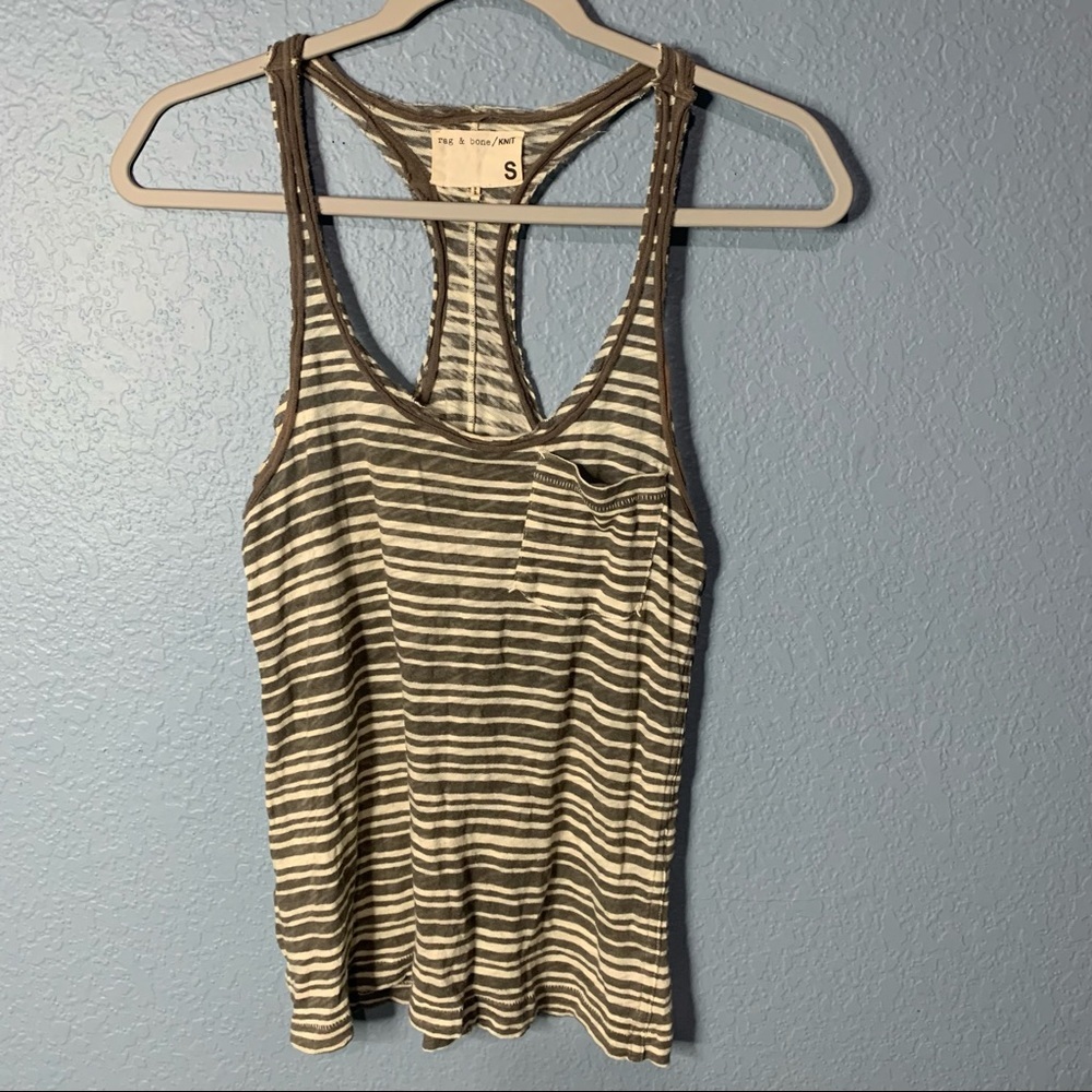 Rag & Bone Knit Striped Racerback Tank Top